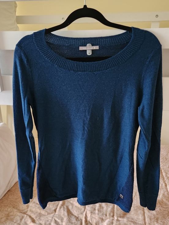 Smartwool Sweaters - Smartwool 100% Merino Wool Blue Long Sleeve Textured Back Sweater Ladies Medium